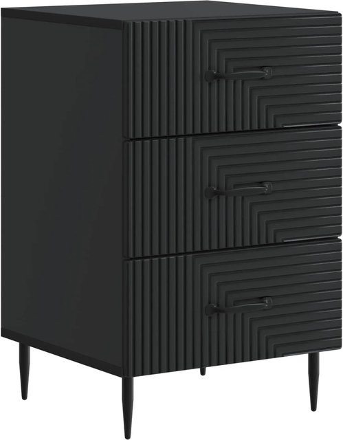 vidaXL Nachttisch in Schwarz aus Holzwerkstoff, B/T/H: 43 x 41 x 66,5 cm - Bild 1