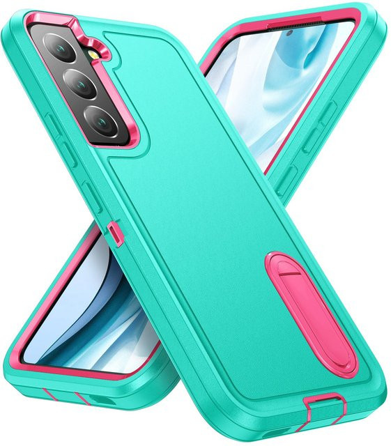 3 in 1 stoßfeste Schutzhülle für Samsung Galaxy S25 Edge S24 S23 S22 Serie in Türkis - Bild 1