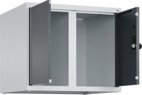 C+P Aufsatzschrank Classic PLUS mit 2 Abteilen, Wandmontage, Stahl, B/T/H: 50 x 60 x 50 cm, Lichtgrau/Anthrazitgrau/Grau - Bild 1