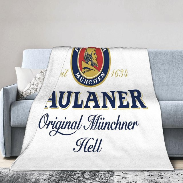 Paulaner Spezi Flanell Plüsch Überwurfdecke mit grafischem Muster, B/H: 75 x 100 cm - Bild 1