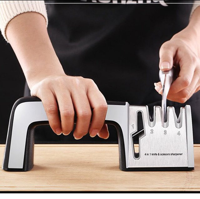 JYi 4-in-1 Messerschärfer in Silber für professionelle Edelstahlklingen - Bild 1
