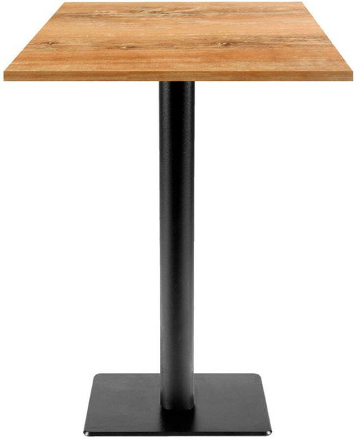 RestooTab Stehtisch Milan T quadratisch in Eiche Antik mit schwarzem Gestell, B/T/H: 60 x 60 x 113 cm - Bild 1