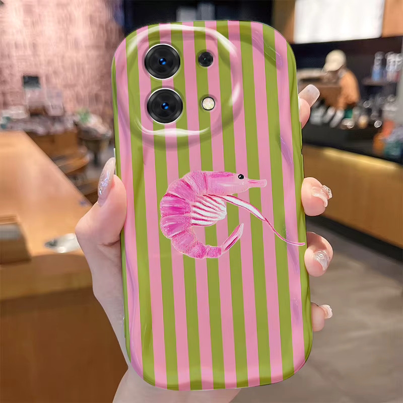 Rosa Silikonhülle mit Garnelenwellen-Design für Xiaomi Redmi Note 14 13 12 11 10 Pro Plus 5G 9 14C 13C 4G 12C 10C 10S A2 A1 - Bild 2