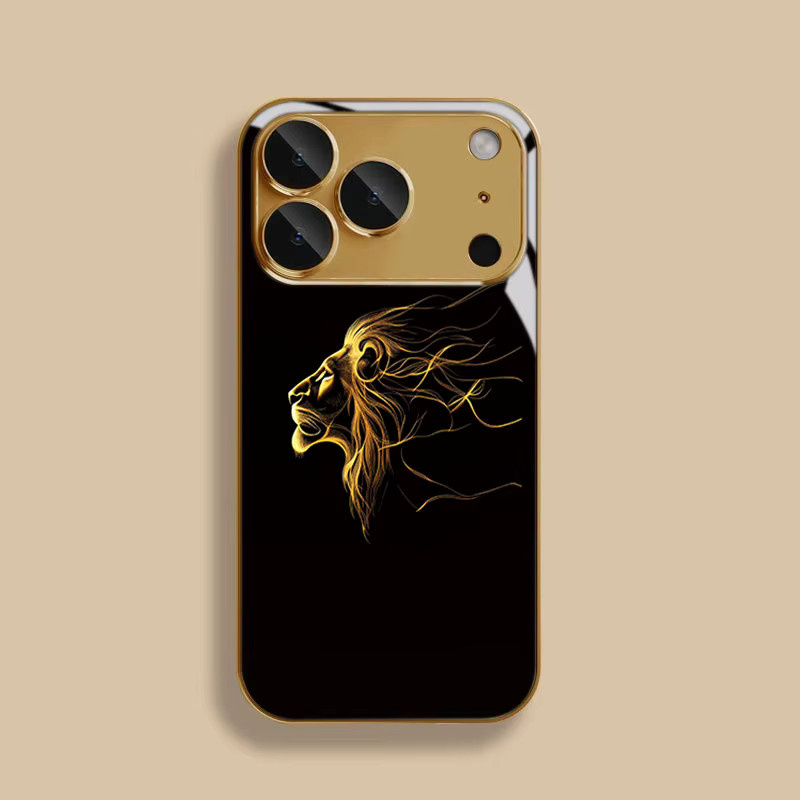 Heroic Lion Panzerglas-Handyhülle für iPhone 11 bis iPhone 17 Pro Max, stoßfeste Abdeckung, Farbe: Schwarz - Bild 5