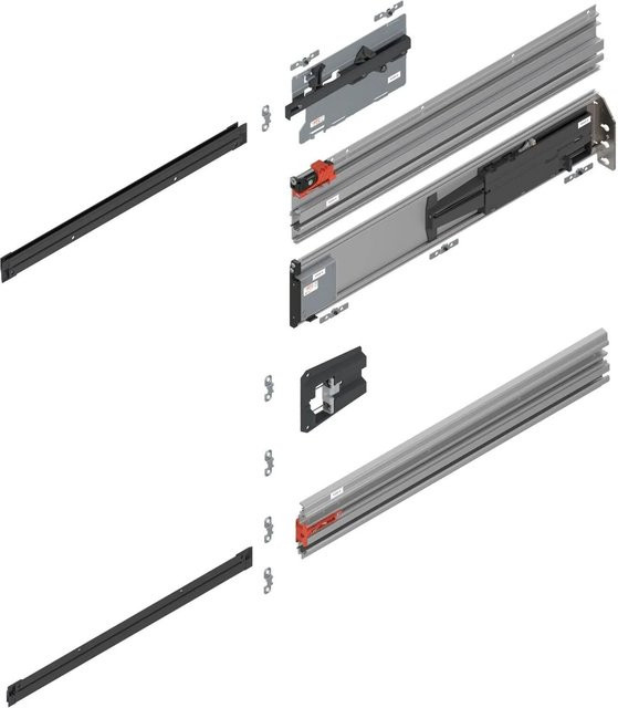 Blum Revego uno Pocketschienen-Set Laufschienen 700 mm Rechts in Aluminium Matt Silber - Bild 1