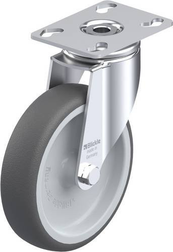 Blickle LKPA-PATH 126G Lenkrolle mit Schraubplatte, Farbe: Grau, Rad-Durchmesser: 125 mm, Tragfähigkeit: 120 kg - Bild 1