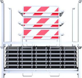 Schake Baken-Set mit Aufsatzteil RA2/B und Transportpalette, doppelseitig schraffiert in Weiß-Rot, 30 Stück - Bild 1