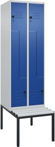 C+P Z-Spind Classic PLUS Sitzbank mit 4 Fächern und Sicherheits-Drehriegel, B/T/H: 212,0 x 60,0 x 81,5 cm - Bild 1