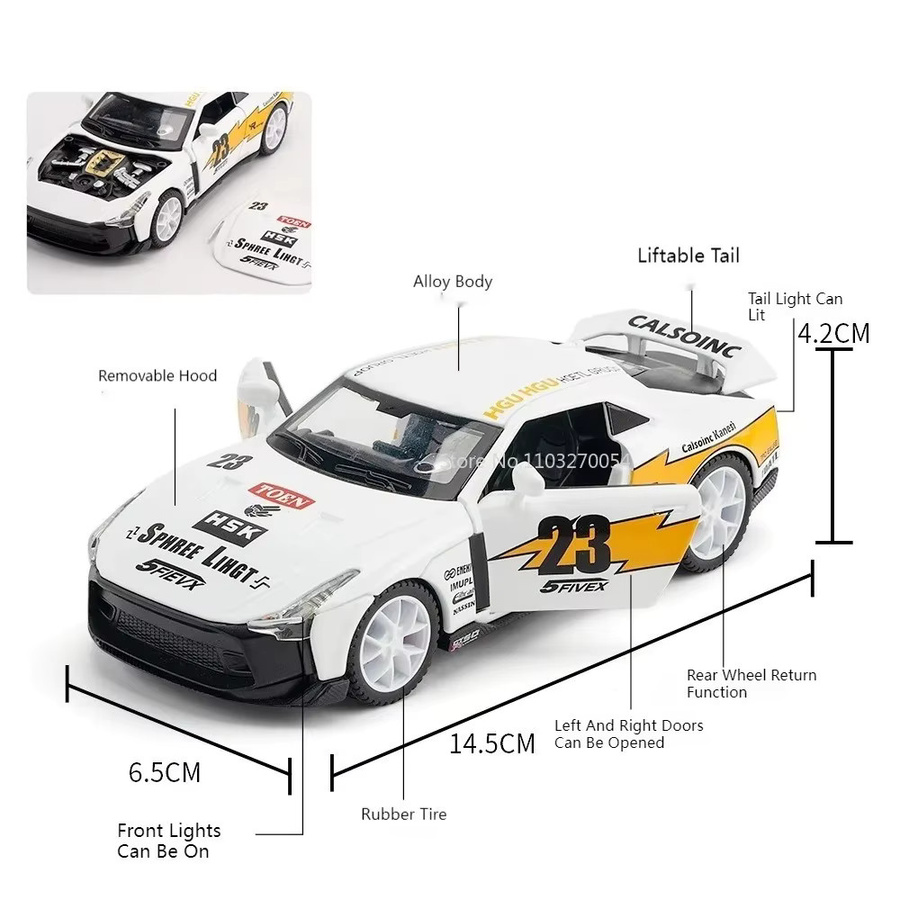 RMZ city GTR50 Lightning Track Edition Sportwagenmodell, 1:32, mit Licht und Sound - Bild 5