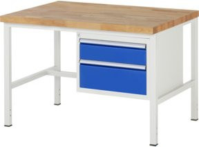 Rau Werkbank 8123A1 mit 2 Schubladen, B/T/H: 125,0 x 90,0 x 84,0 cm - Bild 1