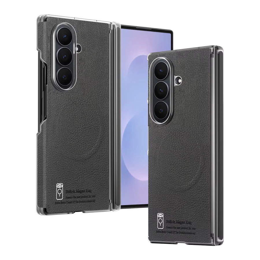szHAIyu Leder-Handyhülle für Samsung Galaxy Z Fold 7 6 5 4 mit MagSafe Kabelloser Ladefunktion und Doppelachsen-Scharnierschutz in Schwarz und Grün - Bild 6