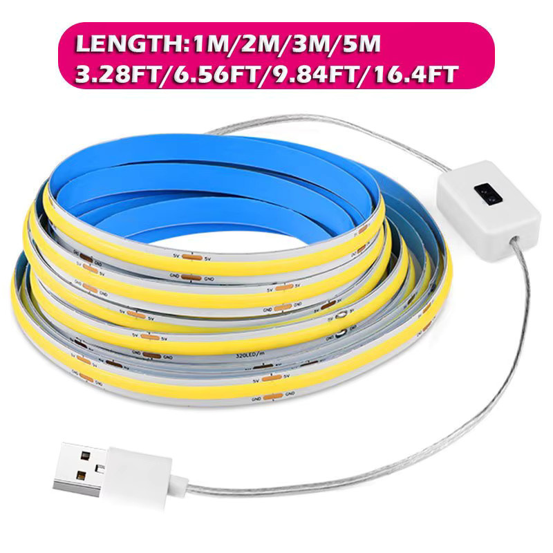 Acosh Neon COB LED-Streifen mit Handsensor, USB-betrieben, weißes Silikon-Band, flexibel und zuschneidbar für Unterbauleuchten und Möbel - Bild 3