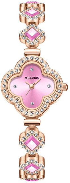 Armbanduhr Damen, Quarz, Edelstahl, Roségold, Diamantbesetzt, rosa - Bild 1