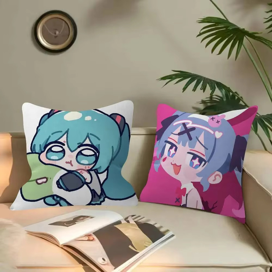 Dekorativer Anime Hatsune Miku Kissenbezug aus Polyester, B/H: 30 x 50 cm, Mehrfarbig - Bild 4