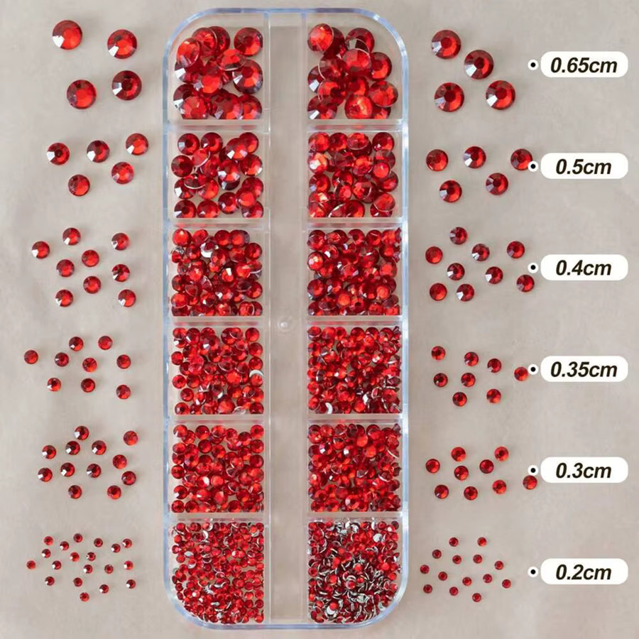 MingLee Nagel-Edelsteine, rote Strasssteine, Glas, glänzend - Bild 2