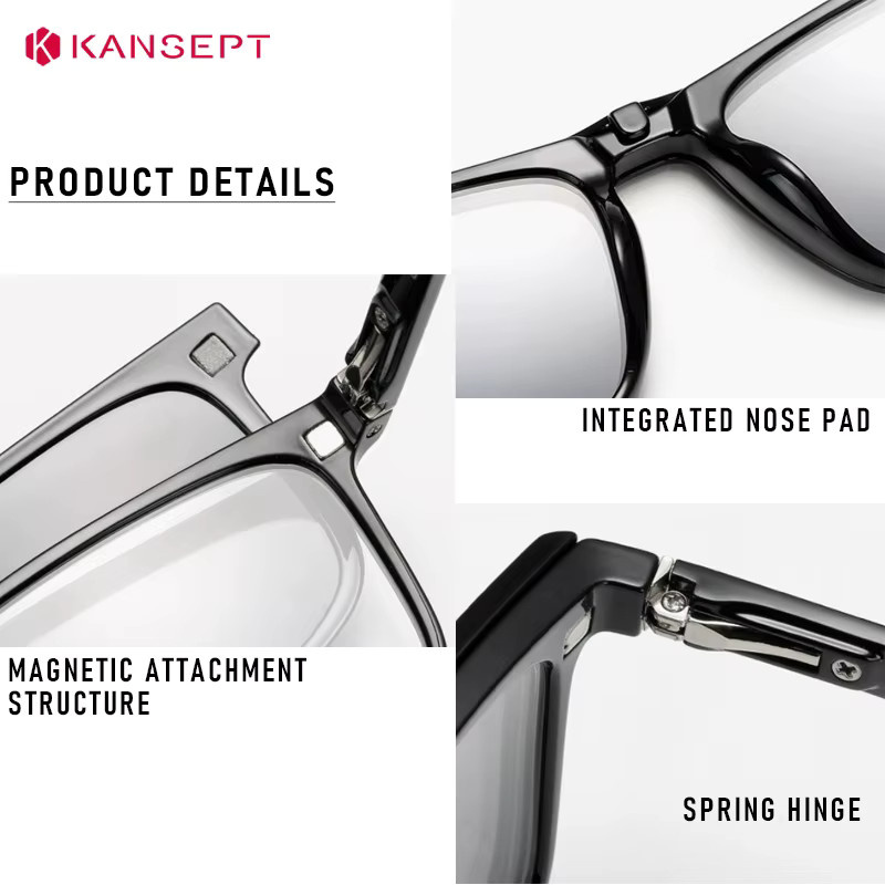 KANSEPT Lesebrille, Quadratisch, TR90, Vollrand, Schwarz, Herren - Bild 3