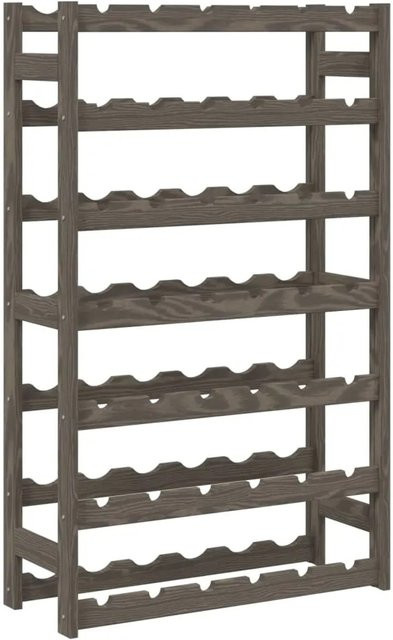 vidaXL Weinregal aus Massivholz Kiefer in Grau für 42 Flaschen, B/T/H: 102 x 25 x 102 cm - Bild 1