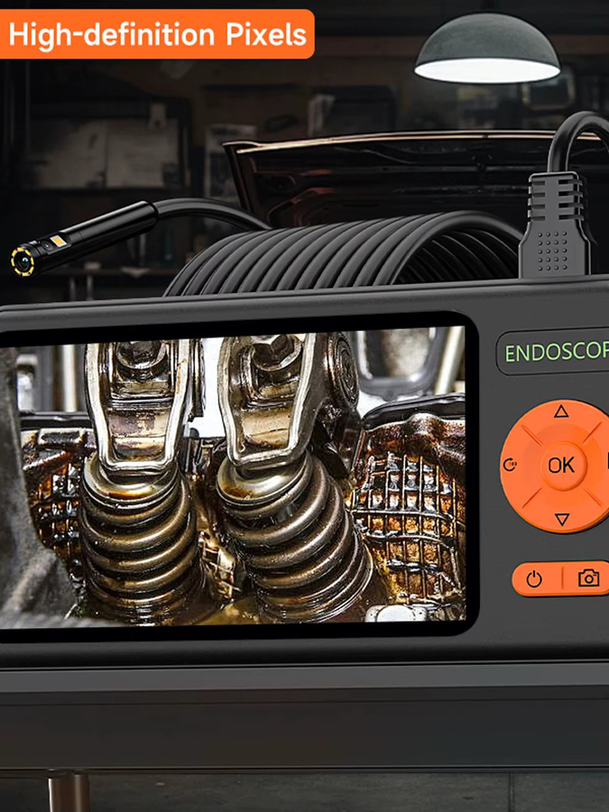 BUMBORN Industrie Endoskop Kamera mit 5 Zoll IPS Display, 1080P Full HD, Autofokus und 8mm Kamera, IP67 wasserdicht, Schwarz, 1-15 m Kabellänge - Bild 7