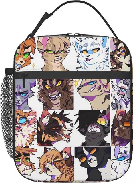 Fancy Style Studio Warrior Cats Isoliertes Lunchpaket für Damen und Kinder, Auslaufsichere Thermische Brotdose in Grau und Multicolour - Bild 1
