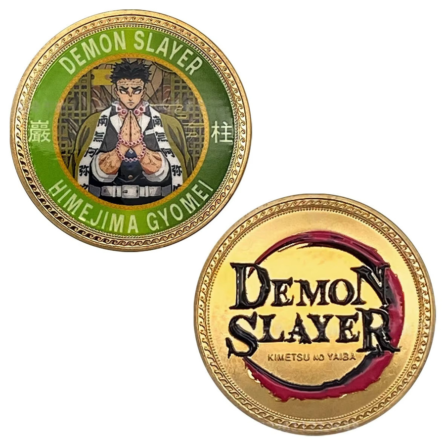 Bandai Demon Slayer Kimetsu no Yaiba Sammlermünzen-Set, vergoldet, Metall - Bild 2