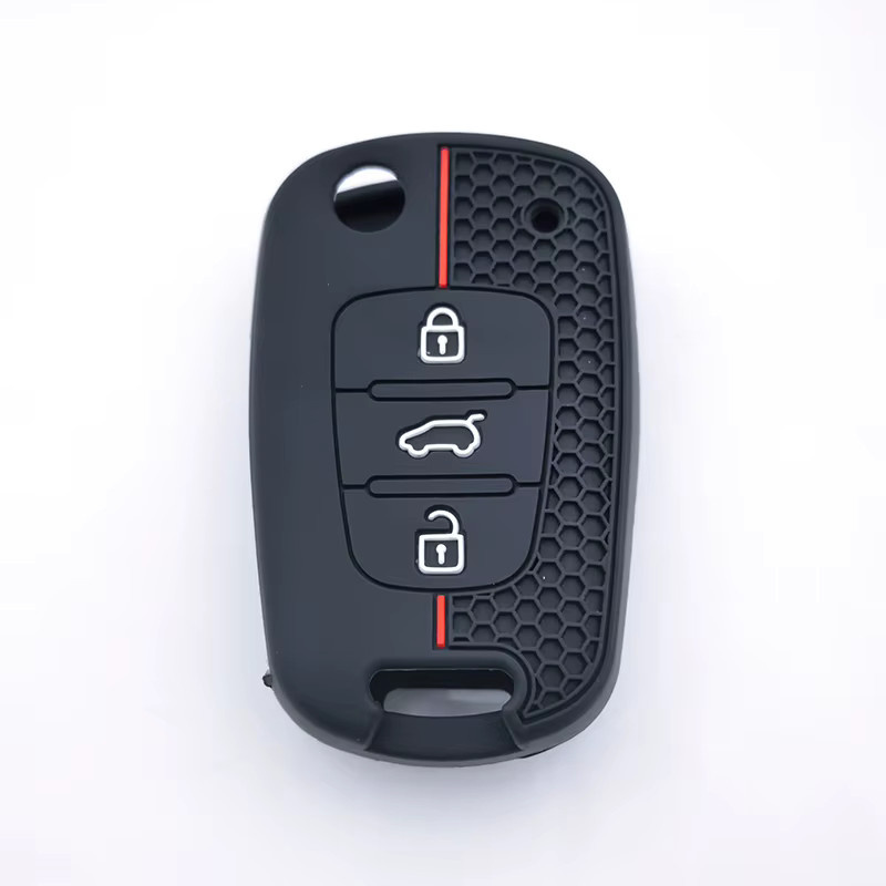 Silikon Fernbedienung Schutzhülle für Kia Soul Venga Picanto Rio Sorento Ceed Sportage und Hyundai I20 I30 Veloster Ix20 in Schwarz - Bild 2