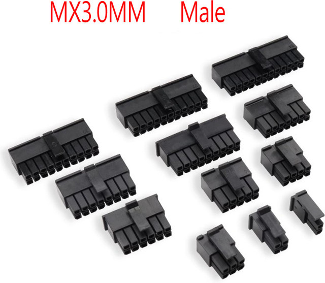 Molex Micro-Fit 3.0 Connector Housing Set mit Terminals, Pitch 3.0mm, Male Shell, 10 Sets mit verschiedenen Pin-Konfigurationen - Bild 1