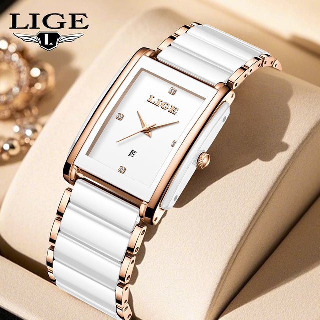 LIGE Armbanduhr Quarz, Silikon, Weiß, Damen - Bild 1
