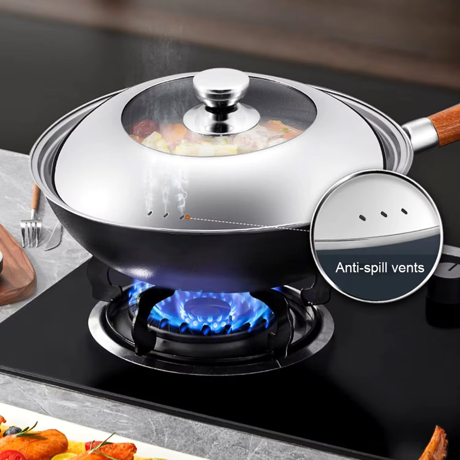 COOKER KING Sichtbarer Wok-Deckel aus Edelstahl in Silber - Bild 2