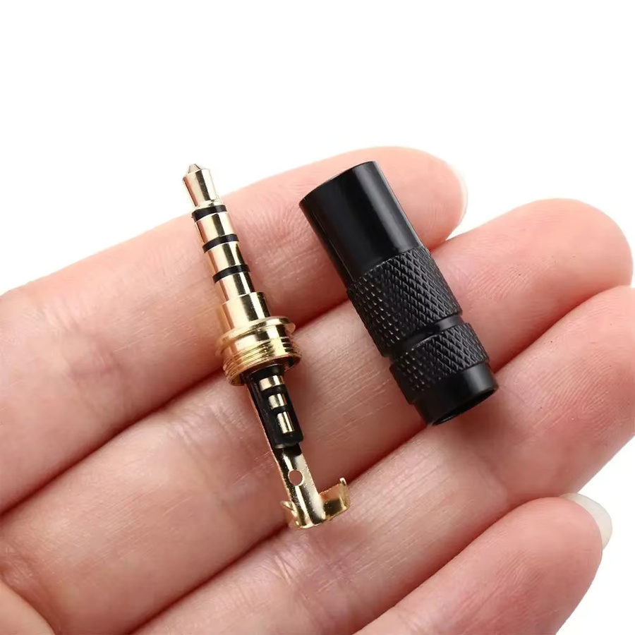 DITIPOO Klinken-Adapter Gold: 3,5 mm TRS-Stecker auf 3,5 mm TRRS-Buchse Stereo-Mikrofon-Konverter 3-polig auf 4-polig - Bild 1