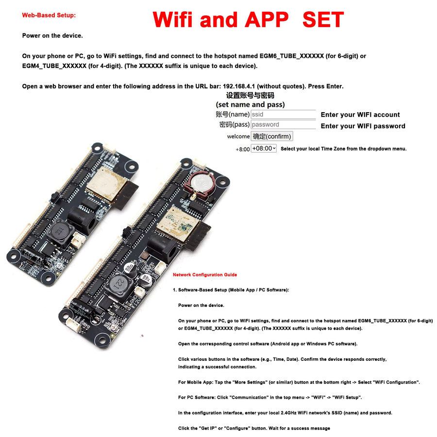 DYKBmetered WLAN-Steuerplatine für leuchtende Nixie-Röhren-Uhren mit Fernbedienung, Schwarz, kompatibel mit IN12 IN14 IN4 IN18 IN8 QS30 - Bild 2