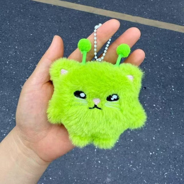 Grüner Alien Bär Plüsch Schlüsselanhänger, Kinder - Bild 1