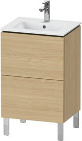 Duravit L-Cube Waschtischunterschrank mit 2 Auszügen, stehend, Ei natur matt, B: 52 cm, T: 42,1 cm, H: 70,4 cm - Bild 1