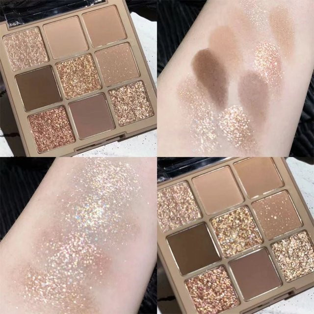 Wasserfeste Lidschattenpalette, Matt- und Glitzereffekt, 9 Farben - Bild 1
