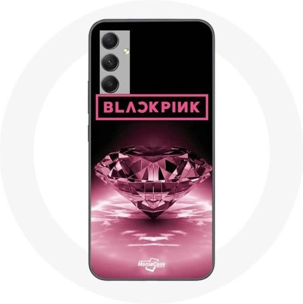 Maniacase Handyhülle für Samsung Galaxy A34 5G mit Kpop Logo Diamanten in Schwarz und Rosa - Bild 1