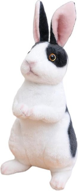 Simulations-Hase Plüsch, Stofftier, schwarz weiß, ab 14 Jahren - Bild 1