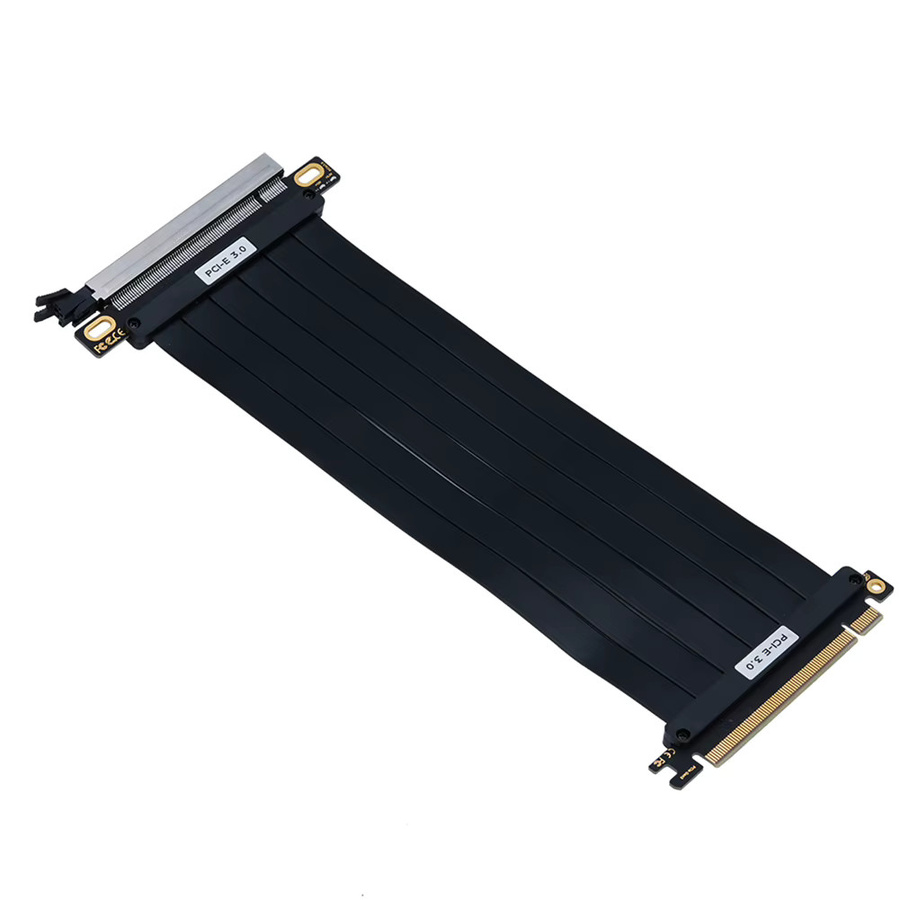 ALLOYSEED PCI-E 3.0 Riser-Kabel GPU-Verlängerungskabel PCIe 3.0 x16 Hochgeschwindigkeits-Flexibles Erweiterungskabel mit 180-Grad-Adapter in Schwarz - Bild 4