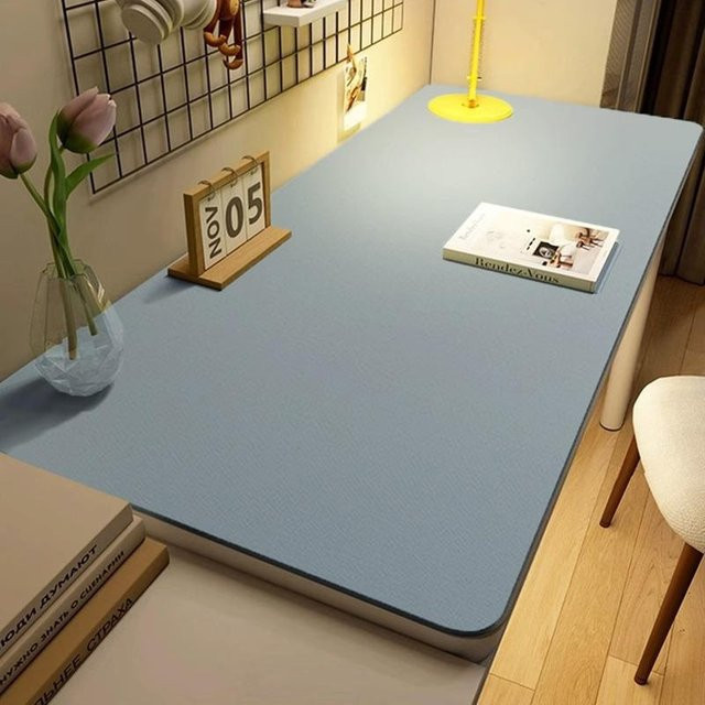 Warm Magpie Home Schreibtischunterlage aus Leder in Blau, B/T: 120 x 40 cm - Bild 1