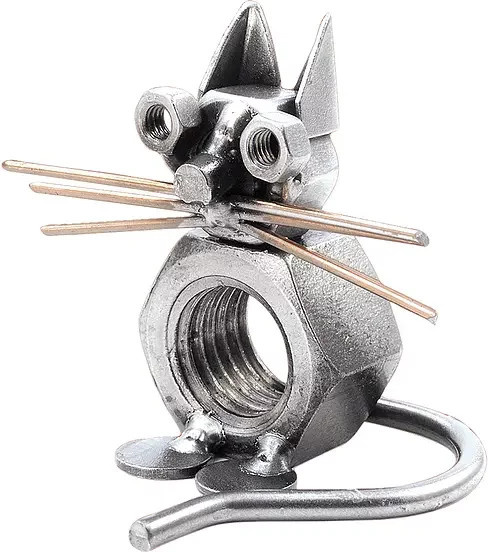 Schraubenfigur Katze von Hinz & Kunst in Grau aus Metall - Bild 1