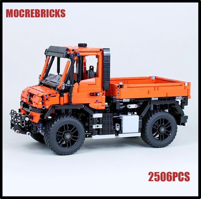MOCREBRICKS Schwerlast-Allterrain-Nutzfahrzeug, Baustein-Set, Orange - Bild 1
