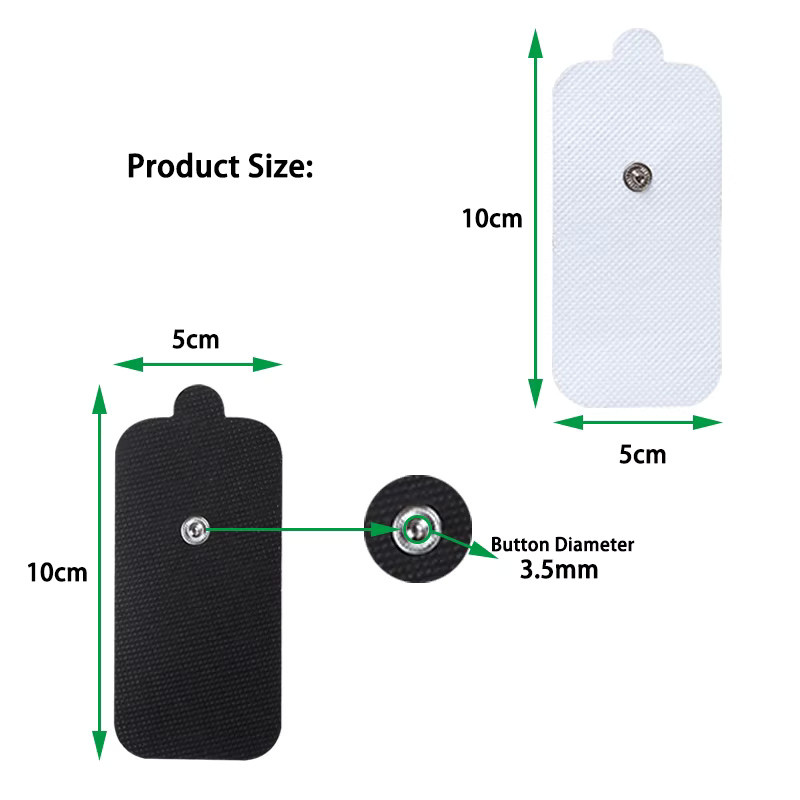 Yinhang Elektrodenpads aus Vliesstoff, 5 Stück selbstklebende Gel-Aufkleber für elektrische Muskelstimulatoren, Weiß und Multicolour, B: 10 cm, H: 5 cm - Bild 6