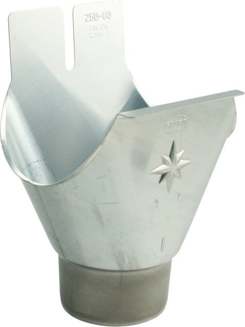 Marley Zink-Dachrinnen-Stutzen DN 100/80 in Silber - Bild 1