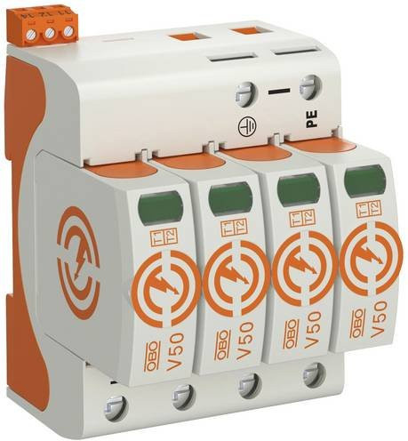 OBO Bettermann V50-4+FS-280 Combicontroller 50 kA in Weiß - Bild 1