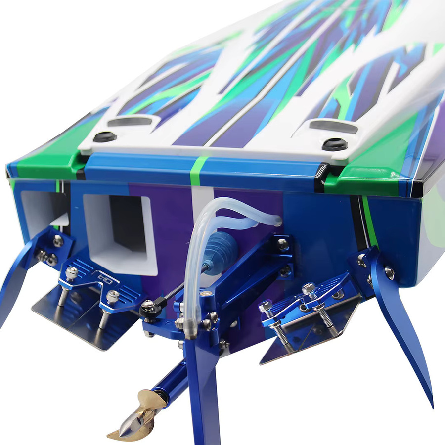 Hot Racing Einstellbare Trimmklappen für Traxxas Spartan SR RC Boot, Blau, Metall - Bild 3