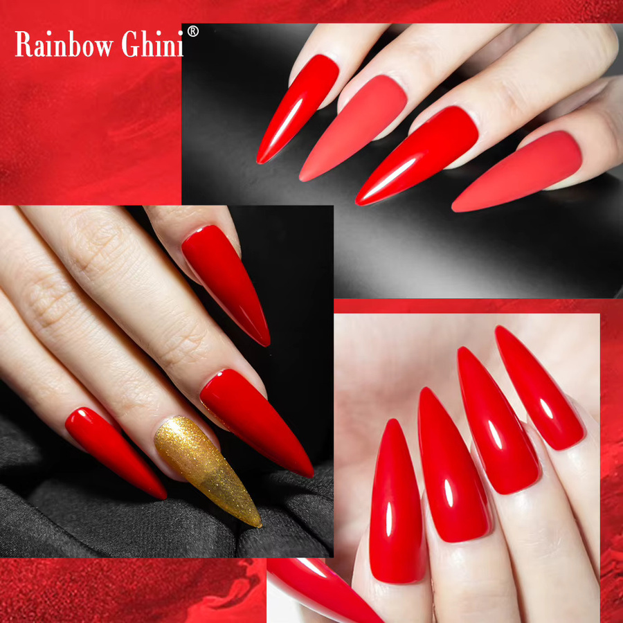 Rainbow Ghini Gel-Nagellack, dunkelrot, schimmernd, 15 ml - Bild 4
