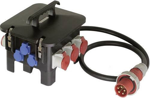 AS Schwabe CEE Stromverteiler Baustellenstromverteiler M6 60561 400V 63A Schwarz - Bild 1