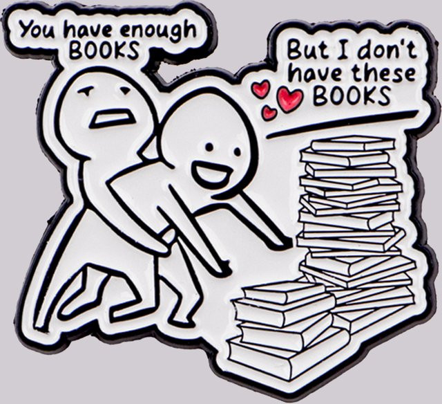 Ramulus Anstecknadeln Emaille, Bücherwurm, Damen - Bild 1