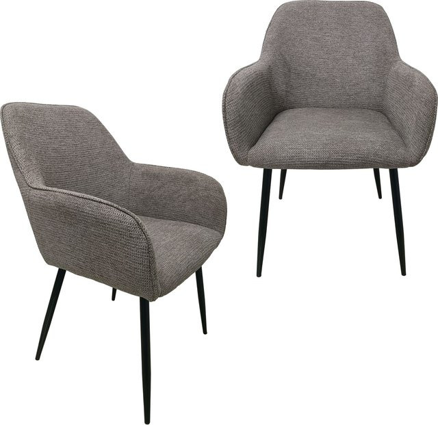 HTI-Living Stuhl Albany Waffle 2er-Set in Hellbraun mit Waffelpiqué-Optik im Retro-Design - Bild 1