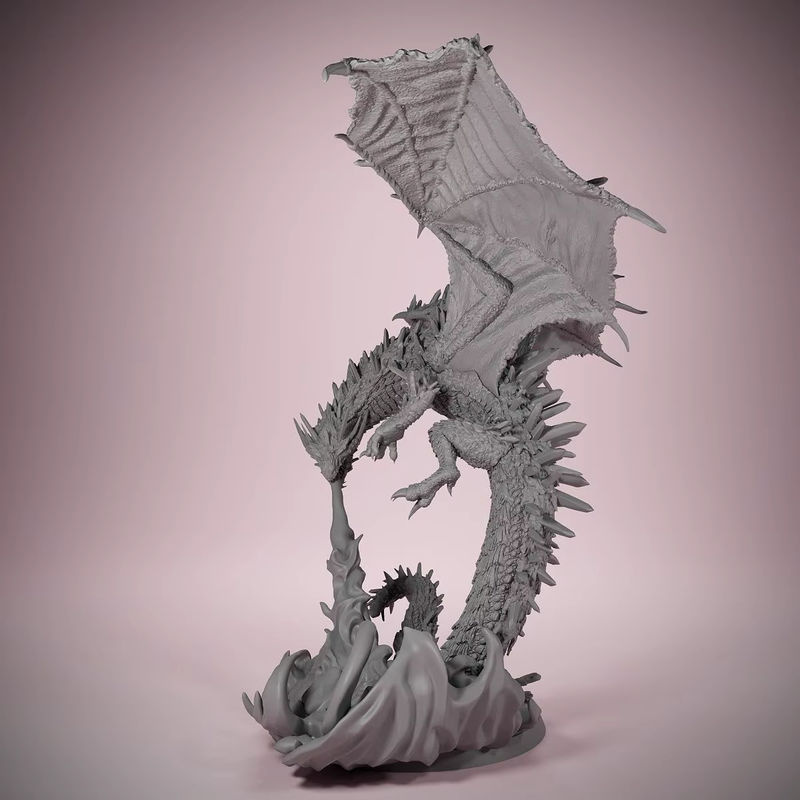 Talaris Dragon Firedragon DIY-Bausatz: 3D-gedruckte, bemalte und farbige Drachenfigur in Grau und Mehrfarbig - Bild 2