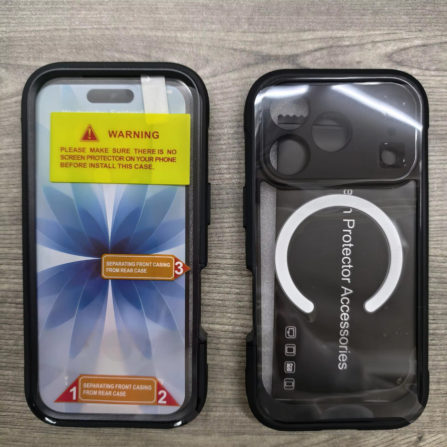 Apple 360-Grad-Vollschutz-Handyhülle für iPhone 17E, 17 Pro Max, 16, 15, 14 in Schwarz - Bild 3