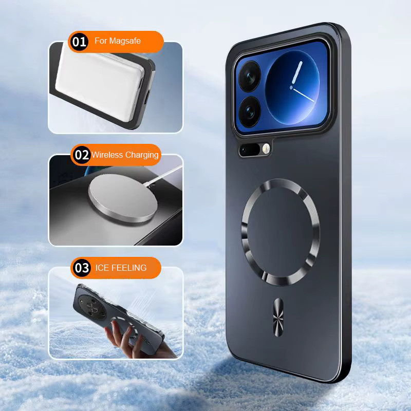 AG Magnetische Matte Silikonhülle für Xiaomi in Blau, Stoßfeste Schutzhülle aus Silikon und hartem PC - Bild 2